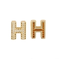 Zirconia encrusted and gold plated letter H pendant necklace with luxury sparkle finish - Letter H