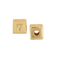 Gepolijste gouden vierkante kubus hanger met reliëf nummer 7 voor DIY sieraden - Enkel Stuk Zonder Ketting / US 7