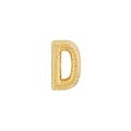 Polished gold plated letter D pendant bead with hammered texture for DIY jewelry making - Letter D