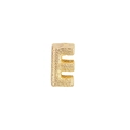 Gold plated letter E pendant with textured sandblast finish for DIY jewelry necklaces - Letter E