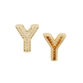 Sparkling gold-plated letter Y pendant with zircon stones for DIY necklaces - Letter Y