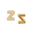 Sparkling gold-plated letter Z pendant with cubic zirconia stones for DIY jewelry - Letter Z