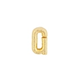 Golden metal jewelry link featuring a textured caviar finish and U-shaped structure - Letter G