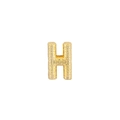 Polished 18K gold letter H pendant featuring a unique pebbled texture for DIY jewelry - Letter H
