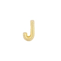 Letter J pendant in gold plating with a unique grainy sandblast finish for DIY jewelry - Letter J
