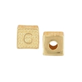 Golden cube alphabet bead with letter G featuring granular texture and pre-drilled hole - Letter G / Single (Without Chain) / Gold