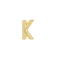 Gold-plated letter K charm with hammer-textured finish for DIY jewelry necklaces - Letter K