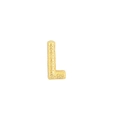 Polished gold plated letter L pendant with unique micro-granular texture for DIY jewelry - L