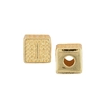 Golden cube bead featuring embossed letter I with textured finish for DIY necklaces - Letter I / Single (Without Chain) / Gold