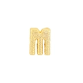 Golden letter M pendant with textured grainy finish for DIY jewelry necklaces - M