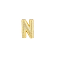 Polished gold plated letter N pendant with stippled texture for DIY necklace jewelry - Letter N