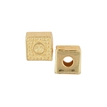 Golden cube letter pendant with polished finish and embossed circular detail for DIY jewelry - Letter O / Single (Without Chain) / Gold