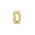 Polished gold plated number 0 charm bead with textured granular surface for DIY jewelry - Letter O