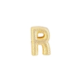 Polished gold plated letter R pendant with textured surface for DIY jewelry making - Letter R
