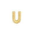 Golden letter U pendant with textured dotted surface for DIY jewelry making - Letter U