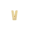 Golden letter V pendant with hammered texture for DIY necklace jewelry making - Letter V