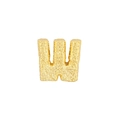 Golden letter W pendant with vintage granular texture and polished metallic finish - Letter W