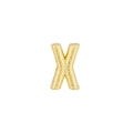 Golden letter X pendant with textured grain finish for DIY jewelry necklaces - Letter X