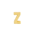 Polished gold plated letter Z pendant with hammered texture for DIY necklaces - Letter Z