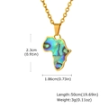 Detaillierte Maße der 18K vergoldeten Afrika-Karte Halskette mit bunter Abalone-Muschel - Abalone-Schale Afrikanischer Kartenanhänger Nur (Ohne Kette) (PN-2185G02)