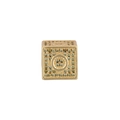Pendaglio a cubo dorato con zirconi verdi micro-pave e design a dado stile hip-hop - Lettera O