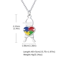 Silver puzzle piece child pendant necklace for autism awareness with sizing dimensions - Boy Style (NC-2257S01) / Steel