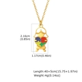 Gold girl pendant necklace with colorful puzzle heart for autism awareness support - Girl Style (NC-2257G02) / Gold