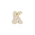 Exquisiter vergoldeter Buchstabe K Anhänger mit Zirkonia-Mikropavé für DIY-Schmuck - Buchstabe K