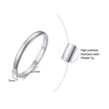 Anillo trenzado de acero inoxidable plateado pulido, banda minimalista de 2mm de ancho - Talla US 9 / Estilo Pulido Plateado (R-486 Acero)