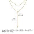 Detailed size specifications for gold double-layer Y-shaped chain necklace with zircon - Gold