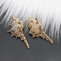 Detail of natural seashell pendants with gold plated edges for DIY jewelry making - Style 40