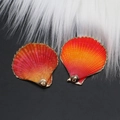 Red orange gradient shell charms with gold plated edges for DIY jewelry making - Red-Orange Gradient (Style 1)