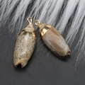 Natural conch shell pendants with gold plated edges and metal rings for DIY jewelry making - Style 1