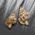 Natural sea shell pendants with gold plated metal edges for DIY jewelry making and crafts - Style 4