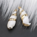 Spiral conch shell pendants with gold electroplated edges for DIY jewelry making - Style 13