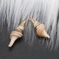 Natural sea shell pendant with gold plating and spiral texture for DIY jewelry making - Style 16