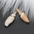 Natural sea snail shells with gold-plated caps for DIY jewelry and aquarium decor - Style 17