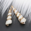 Handcrafted natural cream spiral conch pendant with luxury gold-plated finish details - Style 18