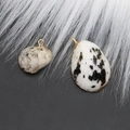 Natural conch shell pendants with gold plated edges and leopard print texture set - Style 20