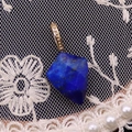 Pendentif en lapis-lazuli taille diamant avec bélière dorée pour bijoux DIY - Lapis-lazuli