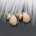 Natural conch shell pendants with gold plated edges and loops for jewelry making - Style 28