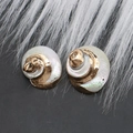 Natural sea shell pendants with gold plated edges and pearlescent shell texture - Style 32