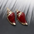 Elegant gold-plated red conch shell pendants for jewelry making and fish tank decor - Style 45