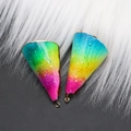 Rainbow gradient spiral shell pendant with gold plating for DIY jewelry making - Style 49