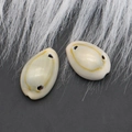 Natural cowrie shell charms with yellow ring patterns for DIY jewelry making 2pcs - Style 50
