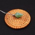 Detail of green aventurine hexagonal crystal pendant with silver screw top for perfume - Green Aventurine