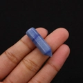 Natural blue hexagonal crystal point stone wand for DIY jewelry making and healing - 8x33mm / Blue Aventurine
