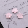 Detailed view of pink rose quartz star-shaped faceted gemstone beads for DIY jewelry - Rose Quartz