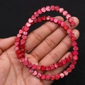 Detail of red marble texture heart-shaped beads for DIY jewelry making and necklaces - Red Marble Pattern Style (#17) / 6x6mm, 15g
