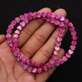 Macro detail of heart-shaped emperor stone beads in deep rose purple for DIY jewelry making - Rose Purple Style (No. 4) / 6x6mm, 15g
